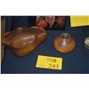 Image 1 : BLAIR MONKEYPOD LEAF BOWL & MILO WOOD OIL LAMP; SIGNED S. DOUGHTIE, 11/96 (2 PCS)