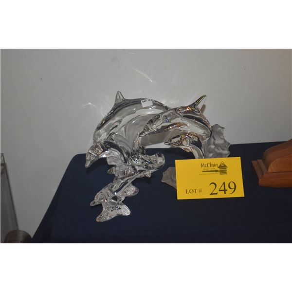 LENOX CRYSTAL DOLPHIN SCULPTURES (4 PCS)