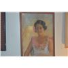 Image 2 : FRAMED PASTEL HAWAIIAN GIRL; SIGNED (15" X 22")