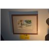 Image 1 : FRAMED LITHOGRAPHIC PRINT, BISHOP MUSEUM, HONOLULU, 1978; SIGNED ALEC BAIRD (10 3/4" X 8 3/4")