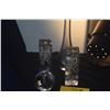 Image 2 : ORREFORS VASE, ORREFORS CANDLE HOLDER & HAWAIIAN PETROGLYPH CANDLE HOLDERS (4 PCS)