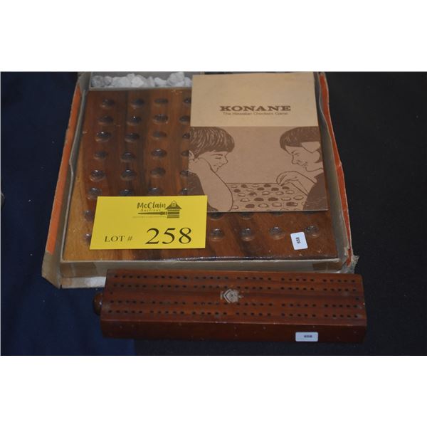 KONANE BOARD & CRIBBAGE BORAD (2 PCS)