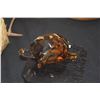 Image 2 : ROSENTHAL CRYSTAL SHELL CANDLE HOLDERS & BROWN CRYSTAL TURTLE (3 PCS) (DOES NOT INCLUDE STAND)