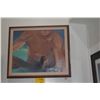 Image 1 : KOA FRAMED SHIGE YAMADA PAINTING, "MAUI RELEASING THE ALAE"; SIGNED (28" X 24")