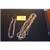 Image 1 : STRIPED SOUTH PACIFIC NERITE SHELL LEI & 2 STRAND PUAMANA SHELL LEIS (2 PCS)