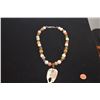 Image 2 : JADE & BONE HORSE NECKLACE & MIXED COLLECTOR'S BEAD BRACELET (2 PCS)
