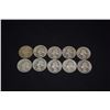 Image 10 : 1940-1949 WASHINTON SILVER QUARTERS - 1940 (4), (1941 (6), 1942 (11),1943 (10), 1944 (10), 1945 (5),