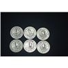 Image 7 : 1940-1949 WASHINTON SILVER QUARTERS - 1940 (4), (1941 (6), 1942 (11),1943 (10), 1944 (10), 1945 (5),