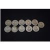 Image 9 : 1940-1949 WASHINTON SILVER QUARTERS - 1940 (4), (1941 (6), 1942 (11),1943 (10), 1944 (10), 1945 (5),