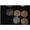 Image 4 : 1830 CAPPED BUST HALF DOLLAR, BRAIDED HAIR LARGE CENT, COPPER COINS (5) & PEACE SILVER DOLLARS (2) (