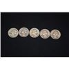 Image 6 : 1950-1959 WASHINGTON SILVER QUARTERS - 1950 (6), 1951 (5), 1952 (5), 1953 (12), 1954 (11), 1955 (1),