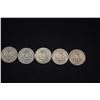 Image 7 : 1950-1959 WASHINGTON SILVER QUARTERS - 1950 (6), 1951 (5), 1952 (5), 1953 (12), 1954 (11), 1955 (1),