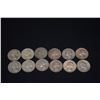 Image 8 : 1950-1959 WASHINGTON SILVER QUARTERS - 1950 (6), 1951 (5), 1952 (5), 1953 (12), 1954 (11), 1955 (1),