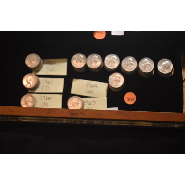 1960-1964 WASHINGTON SILVER QUARTERS - 1960 (3), 1961 (7), 1962 (10), 1963 (5), 1964 (68) (93 PCS)