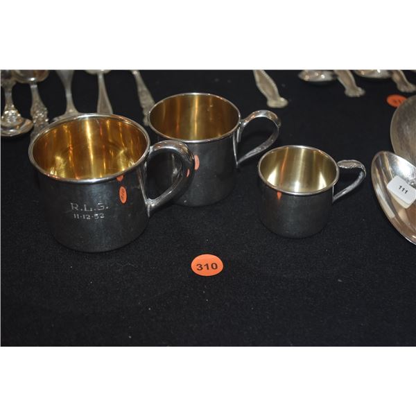 STERLING SILVER BABY CUPS (143 GTW) (3 PCS)