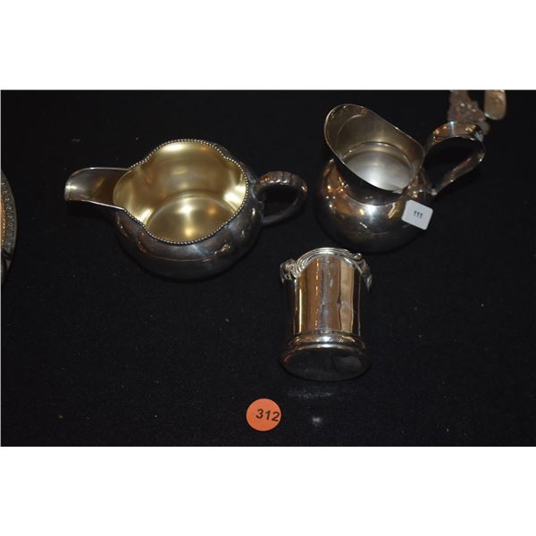 STERLING SILVER CREAMERS & PICK HOLDER (220.8 GTW) (3 PCS)