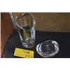 Image 1 : ORREFORS CRYSTAL CANDLE HOLDER & ORREFORS HEART VASE (2 PCS)
