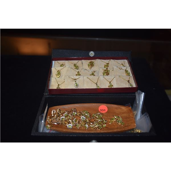 COLLECTION OF GOLD FILLED PERIDOT NECKLACES & EARRINGS (APPROX 50 PCS)
