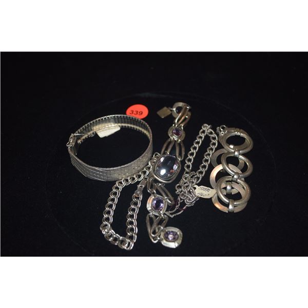 STERLING SILVER BRACELETS (99 G) (5 PCS)