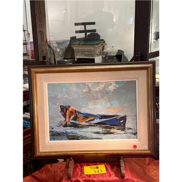 FRAMED OIL ON CANVAS; SIGNED TAGAMI '60 (24 3/4" x 18 3/4")