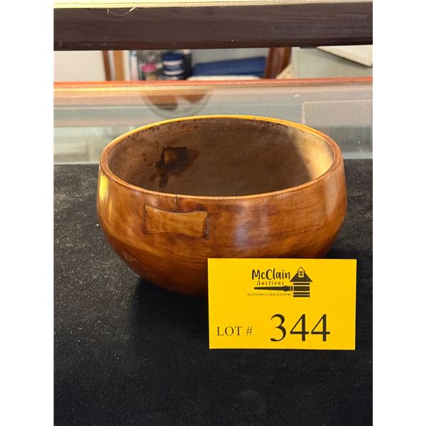 ANTIQUE KOA CALABASH W/BUTTERFLY REPAIR