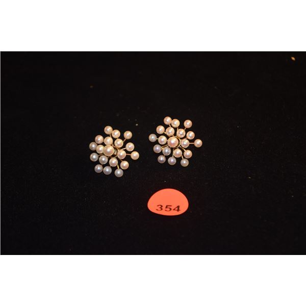 14K CULTURE PEARL EARRINGS (38 PEARLS, SCREWBACK) (7.5 GTW)