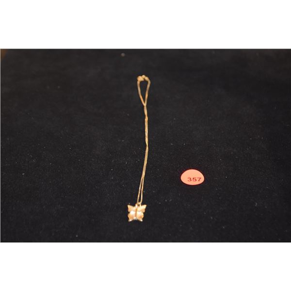 14K BUTTERFLY PENDANT W/14K BOX CHAIN (18") (6.4 GTW)