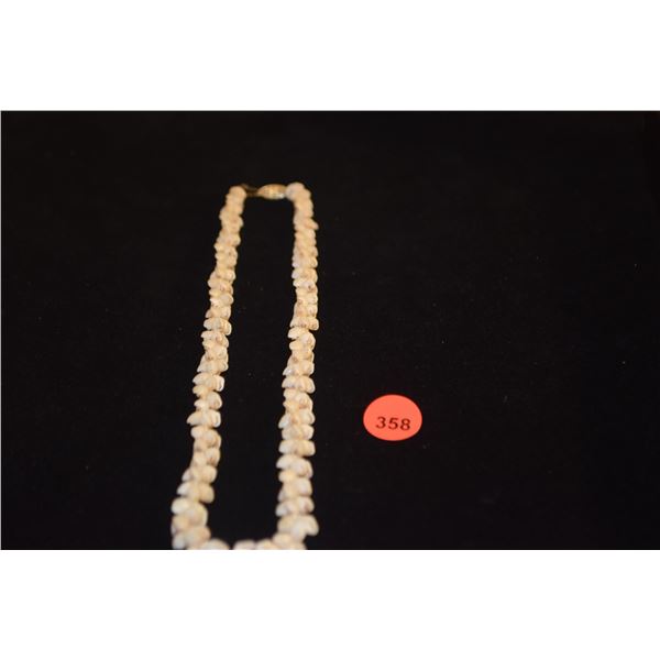 14K MOMI KEO KEO NI'IHAU SHELL LEI IN PIKAKE STYLE
