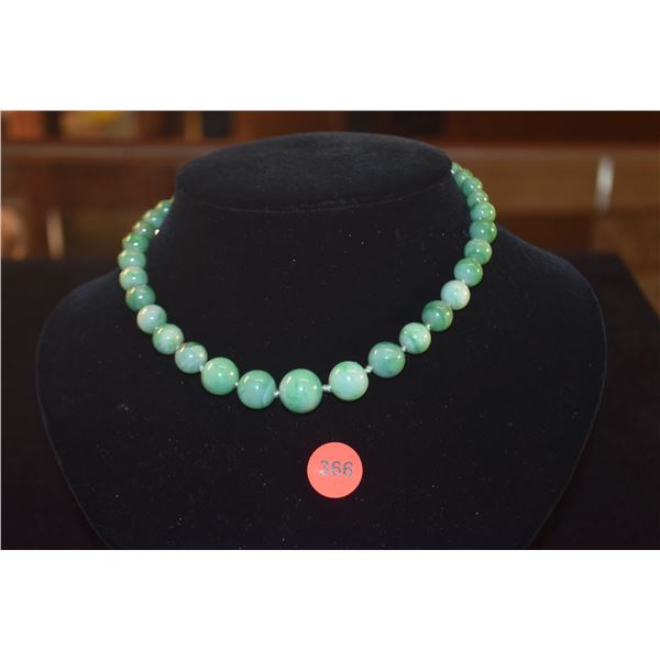 GRADUATED JADE BEAD NECKLACES