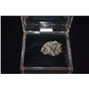 Image 2 : 14K WG OLD EUROPEAN CUT CLUSTER DIAMOND RING, (3 CENTER DIAMONDS APPROX 1.40 CTW, & NUMEROUS MELEE D