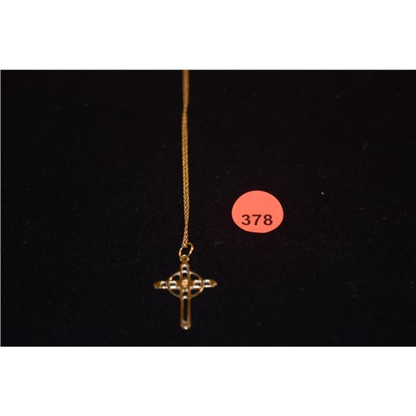 14K CROSS PENDANT W/18 CHAIN (18") (3.8 GTW)