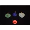 Image 1 : 14K JADE PENDANTS & 14K CARVED LAPIS LAZULI PENDANT (3 PCS)
