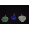Image 2 : 14K JADE PENDANTS & 14K CARVED LAPIS LAZULI PENDANT (3 PCS)
