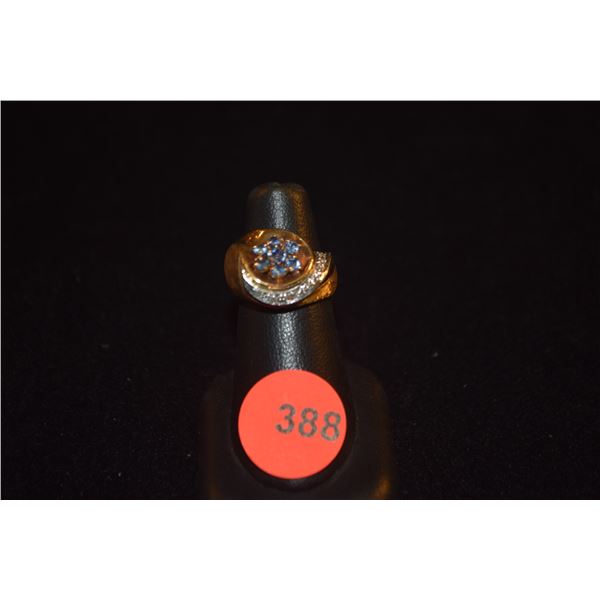 14K SAPPHIRE & DIAMOND RING (12 GTW)