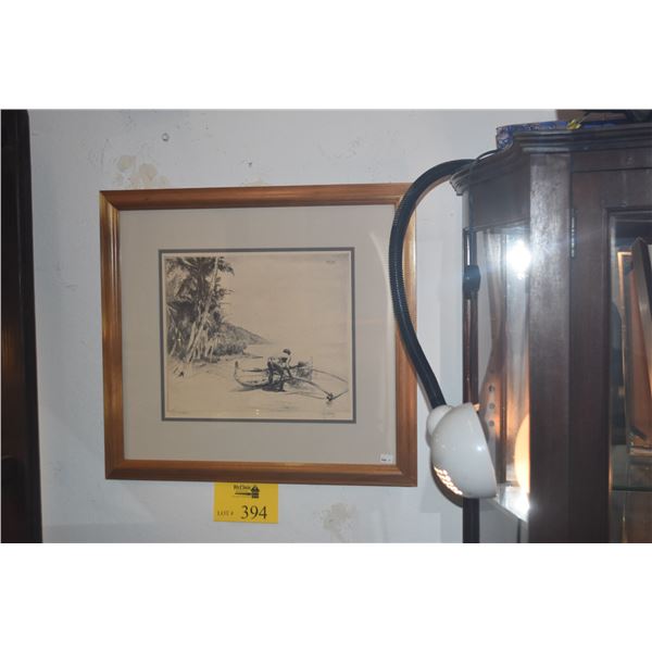 FRAMED ORIGINAL JOHN KELLY, "OLD HAWAII"; SIGNED (20" X 18 3/4")