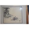 Image 2 : FRAMED ORIGINAL JOHN KELLY, "OLD HAWAII"; SIGNED (20" X 18 3/4")
