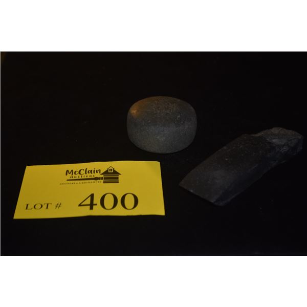 STONE IMPLEMENTS: ADZ & ULUMAIKA (2 PCS)