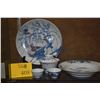 Image 1 : ASSORTED ANTIQUE & VINTAGE CHINESE PLATES, BOX, CUPS & BOWL (6 PCS) (DOES NOT INCLUDE STAND)