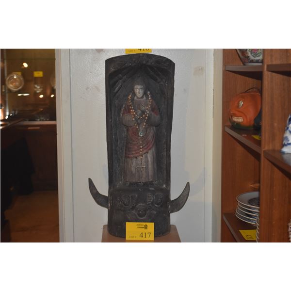 28" CARVED WOODEN SAINT