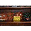 Image 1 : VINTAGE PAPER-MACHE HALLOWEEN JACK-O-LANTERN BUCKETS (4 PCS)