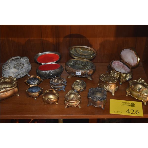 COLLECTION OF ART NOUVEAU CASKET TRINKET BOXES (13 PCS)