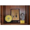 Image 1 : FRAMED ART, STATUARY & PLATE (3 PCS) (DOES NOT INCLUDE STAND)
