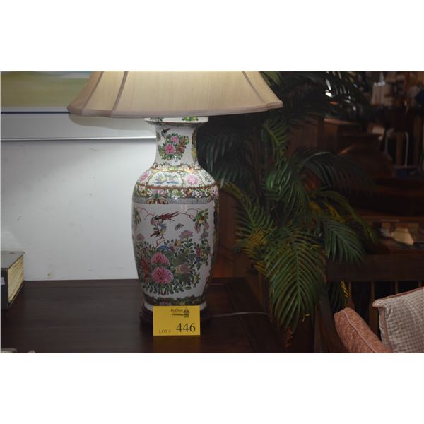CHINESE FAMILLE ROSE TABLE LAMP (DOES NOT INCLUDE SHADE OR HARP)