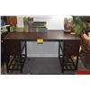 Image 1 : 3 PC - CHINESE HEAVY BLACKWOOD SCHOLAR'S DESK W/4 DRAWERS (59" X 29 1/2" X 31 1/4")