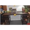 Image 3 : 3 PC - CHINESE HEAVY BLACKWOOD SCHOLAR'S DESK W/4 DRAWERS (59" X 29 1/2" X 31 1/4")