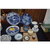 Image 1 : MIXED LOT: ASSORTED PLATES, BOWLS, VASE, CANISTER, MATS (33 PCS) (DOES NOT INCLUDE STANDS)