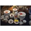 Image 1 : VINTAGE BLOCK SPAL POINSETTIA DINNERWARE SET W/COFFEE POT, CREAMER & SUGAR (SERVICE FOR 12) (75 PCS)