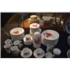 Image 2 : VINTAGE BLOCK SPAL POINSETTIA DINNERWARE SET W/COFFEE POT, CREAMER & SUGAR (SERVICE FOR 12) (75 PCS)