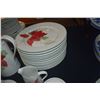 Image 3 : VINTAGE BLOCK SPAL POINSETTIA DINNERWARE SET W/COFFEE POT, CREAMER & SUGAR (SERVICE FOR 12) (75 PCS)