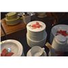 Image 5 : VINTAGE BLOCK SPAL POINSETTIA DINNERWARE SET W/COFFEE POT, CREAMER & SUGAR (SERVICE FOR 12) (75 PCS)